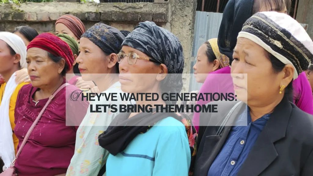 Bnei Menashe women standing together, with the text 'They've Waited Generations: Let's Bring Them Home'